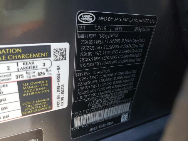 Photo 14 from auction – 2019 LAND ROVER RANGE ROVE with VIN SALWR2RV7KA852314