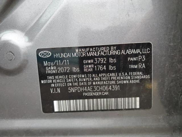 Photo 10 from auction – 2012 HYUNDAI ELANTRA GL with VIN 5NPDH4AE3CH064391