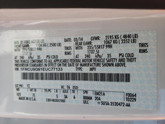 Photo 14 from auction – 2014 FORD ESCAPE SE with VIN 1FMCU9G91EUC77133