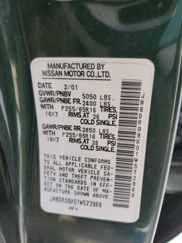 Photo 14 from auction – 2001 NISSAN PATHFINDER with VIN JN8DR09X01W572969