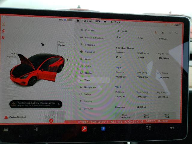 Photo 9 from auction – 2019 TESLA MODEL 3 with VIN 5YJ3E1EA7KF415911