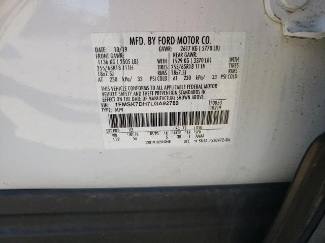 Photo 14 from auction – 2020 FORD EXPLORER X with VIN 1FMSK7DH7LGA92789