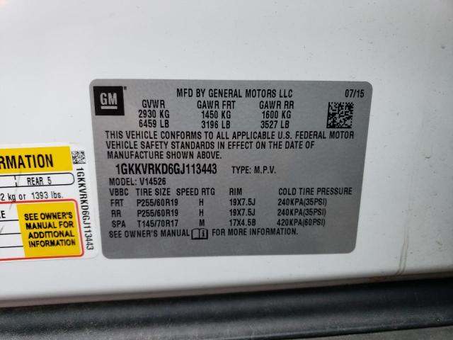 Photo 14 from auction – 2016 GMC ACADIA SLT with VIN 1GKKVRKD6GJ113443