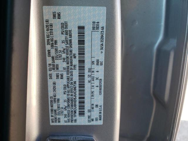 Photo 14 from auction – 2018 FORD ESCAPE SEL with VIN 1FMCU0HD5JUC06736