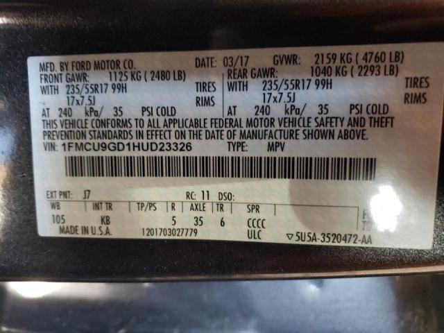 Photo 14 from auction – 2017 FORD ESCAPE SE with VIN 1FMCU9GD1HUD23326