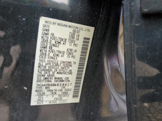 Photo 14 from auction – 2008 NISSAN ARMADA SE with VIN 5N1AA08D88N614457