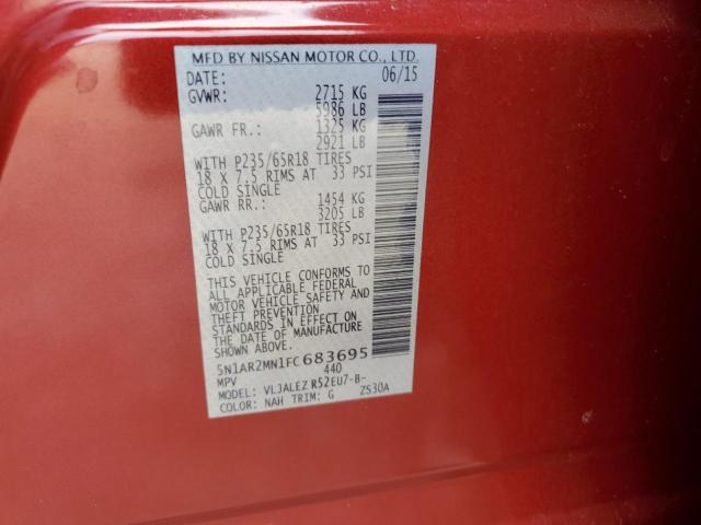 Photo 14 from auction – 2015 NISSAN PATHFINDER with VIN 5N1AR2MN1FC683695