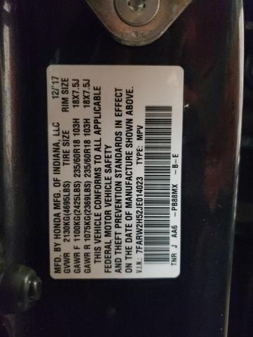 Photo 14 from auction – 2018 HONDA CR-V EX with VIN 7FARW2H52JE014023