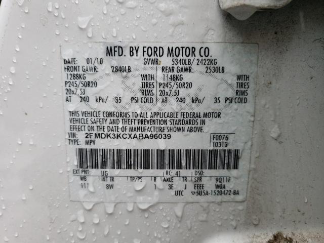 Photo 14 from auction – 2010 FORD EDGE LIMIT with VIN 2FMDK3KCXABA96039