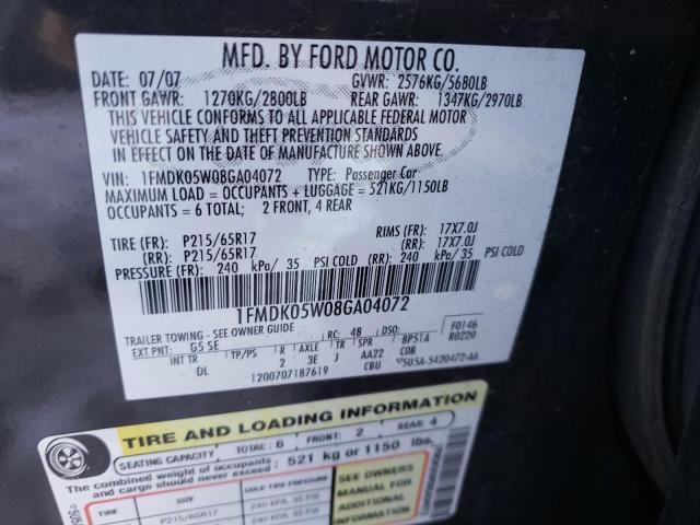 Photo 14 from auction – 2008 FORD TAURUS X S with VIN 1FMDK05W08GA04072