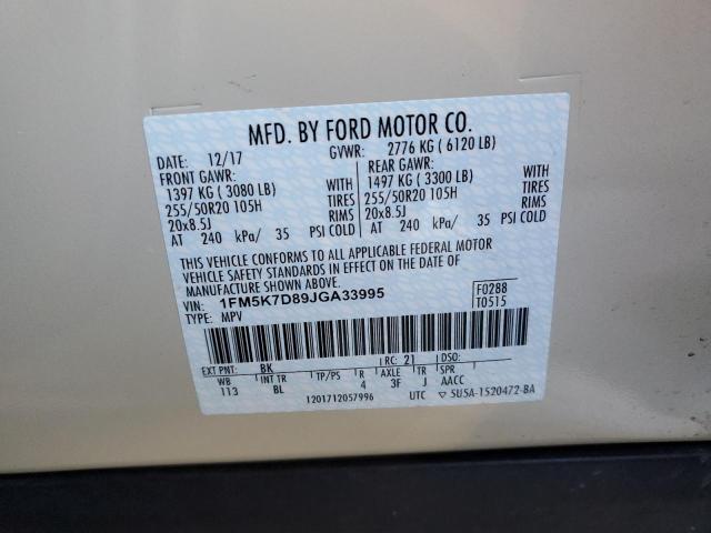 Photo 14 from auction – 2018 FORD EXPLORER X with VIN 1FM5K7D89JGA33995