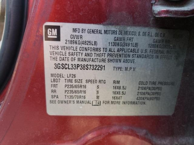 Photo 14 from auction – 2008 SATURN VUE XE with VIN 3GSCL33P38S732291