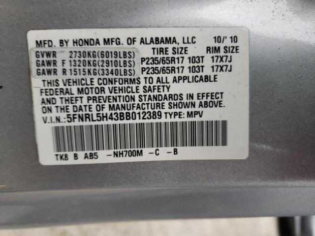 Photo 14 from auction – 2011 HONDA ODYSSEY EX with VIN 5FNRL5H43BB012389