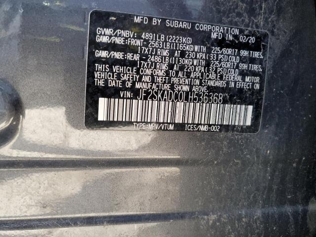 Photo 14 from auction – 2020 SUBARU FORESTER with VIN JF2SKADC0LH536368
