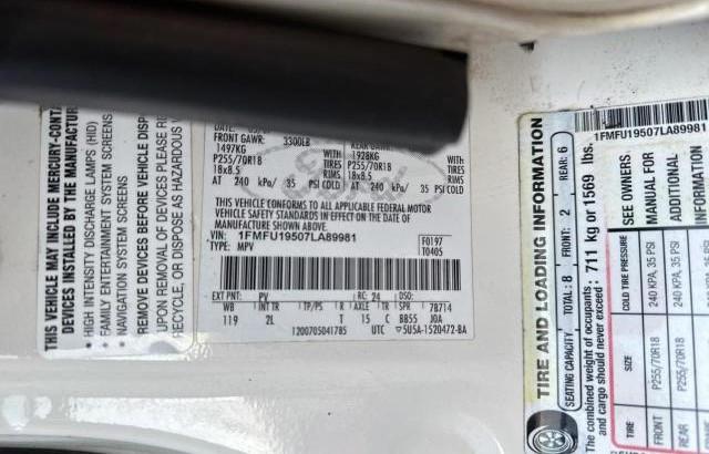 Photo 10 from auction – 2007 FORD EXPEDITION with VIN 1FMFU19507LA89981