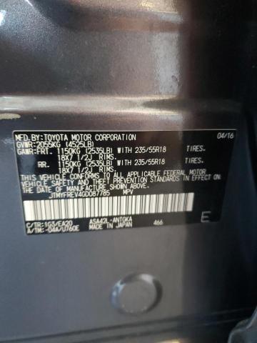 Photo 14 from auction – 2016 TOYOTA RAV4 LIMIT with VIN JTMYFREV4GD087785