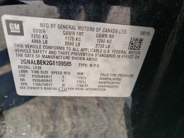 Photo 14 from auction – 2016 CHEVROLET EQUINOX LS with VIN 2GNALBEK2G6109585