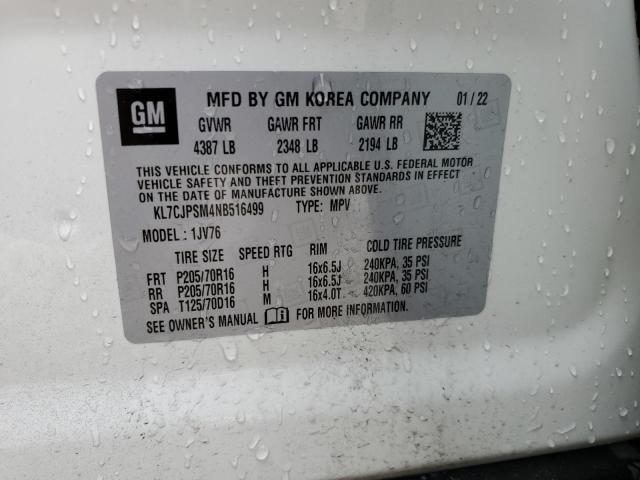 Photo 14 from auction – 2022 CHEVROLET TRAX 1LT with VIN KL7CJPSM4NB516499