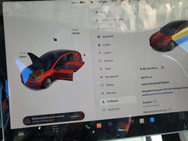 Photo 9 from auction – 2022 TESLA MODEL 3 with VIN 5YJ3E1EA0NF192034