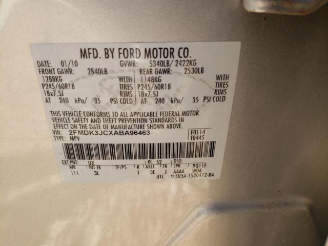 Photo 14 from auction – 2010 FORD EDGE SEL with VIN 2FMDK3JCXABA96463
