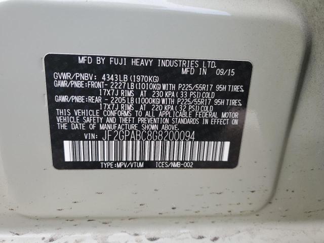 Photo 14 from auction – 2016 SUBARU CROSSTREK with VIN JF2GPABC8G8200094