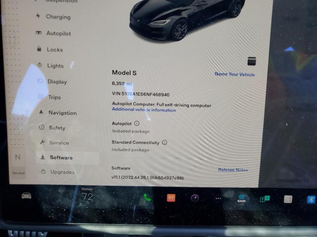 Photo 9 from auction – 2022 TESLA MODEL S with VIN 5YJSA1E56NF468940