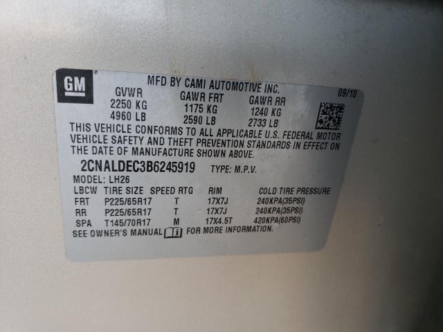 Photo 14 from auction – 2011 CHEVROLET EQUINOX LT with VIN 2CNALDEC3B6245919