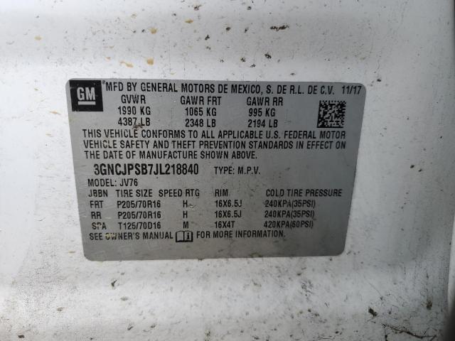 Photo 14 from auction – 2018 CHEVROLET TRAX 1LT with VIN 3GNCJPSB7JL218840