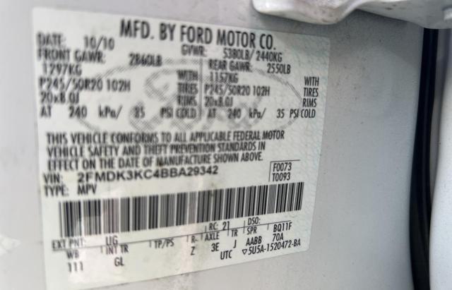 Photo 10 from auction – 2011 FORD EDGE LIMIT with VIN 2FMDK3KC4BBA29342