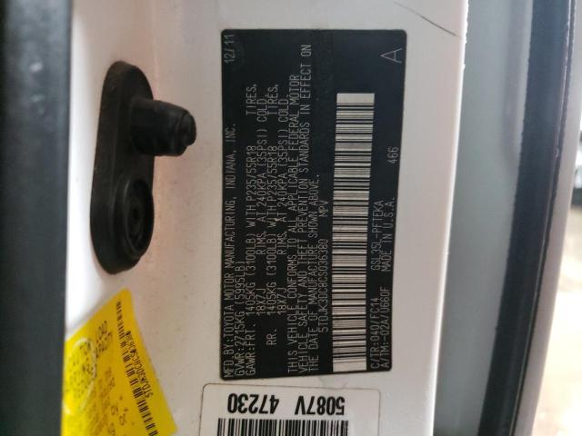 Photo 14 from auction – 2012 TOYOTA SIENNA LE with VIN 5TDJK3DC8CS036380