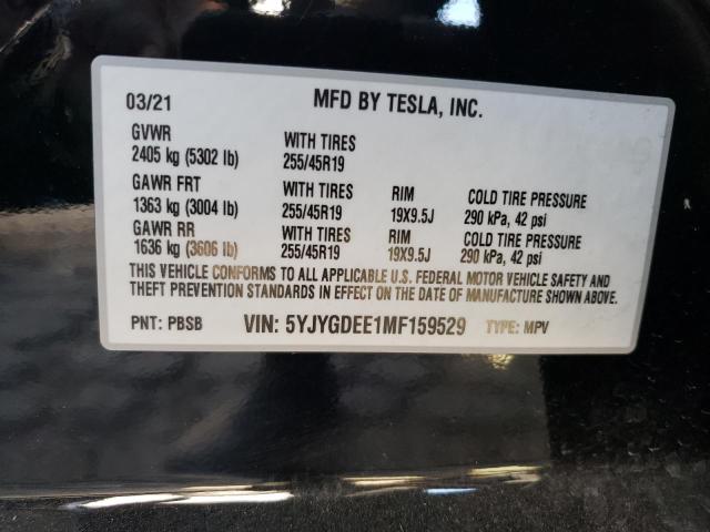 Photo 14 from auction – 2021 TESLA MODEL Y with VIN 5YJYGDEE1MF159529