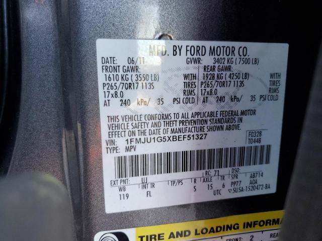 Photo 14 from auction – 2011 FORD EXPEDITION with VIN 1FMJU1G5XBEF51327