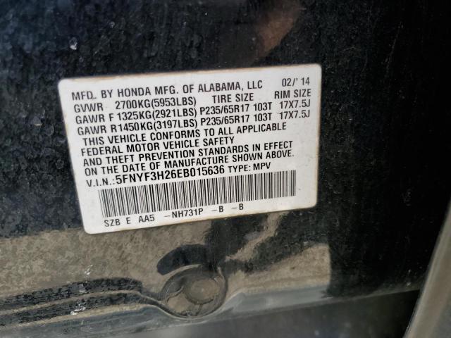 Photo 14 from auction – 2014 HONDA PILOT LX with VIN 5FNYF3H26EB015636