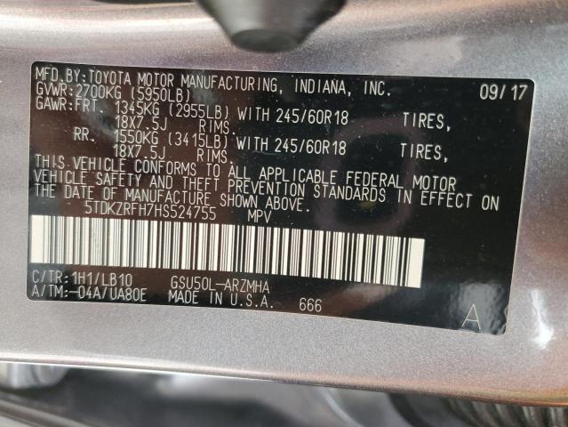 Photo 14 from auction – 2017 TOYOTA HIGHLANDER with VIN 5TDKZRFH7HS524755