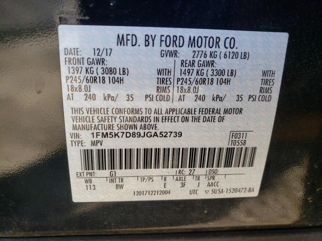 Photo 14 from auction – 2018 FORD EXPLORER X with VIN 1FM5K7D89JGA52739