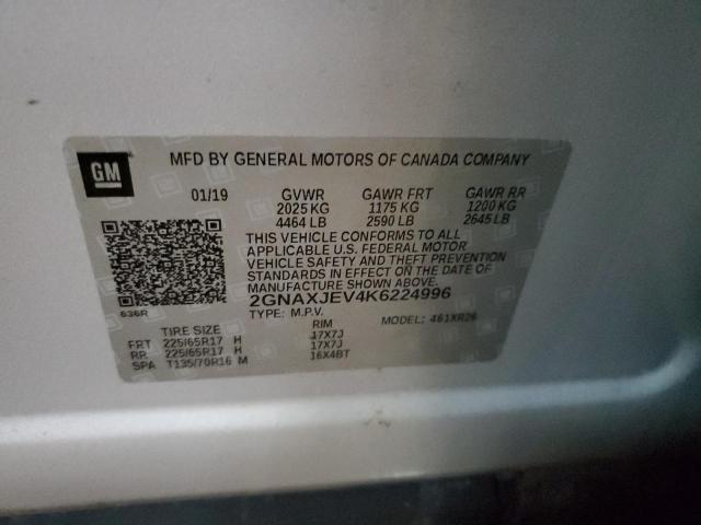 Photo 14 from auction – 2019 CHEVROLET EQUINOX LT with VIN 2GNAXJEV4K6224996
