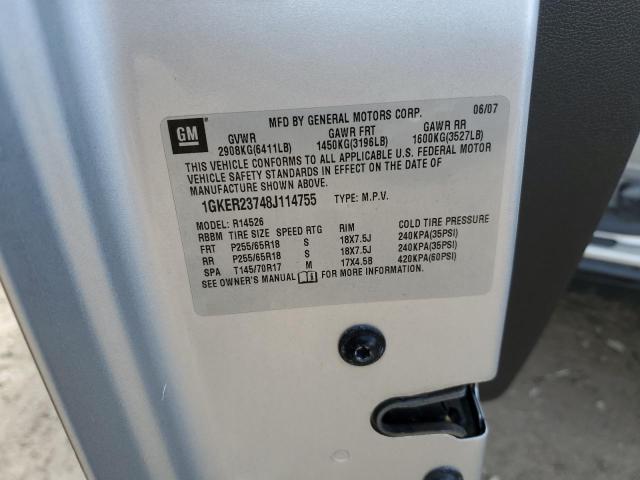 Photo 14 from auction – 2008 GMC ACADIA SLT with VIN 1GKER23748J114755