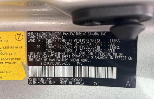Photo 10 from auction – 2008 LEXUS RX 350 with VIN 2T2HK31U08C084236