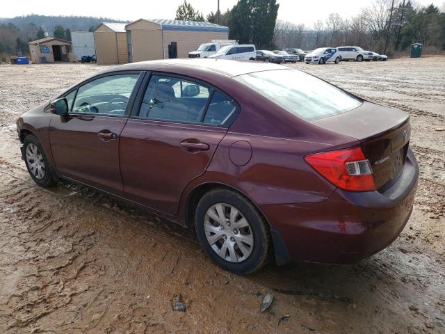 Photo 2 from auction – 2012 HONDA CIVIC LX with VIN 19XFB2F54CE071295