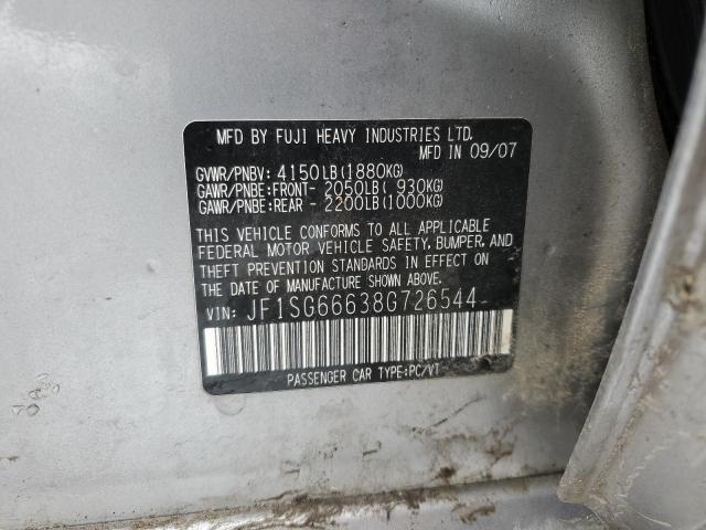 Photo 14 from auction – 2008 SUBARU FORESTER S with VIN JF1SG66638G726544