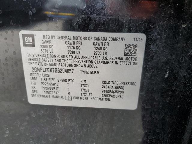 Photo 14 from auction – 2016 CHEVROLET EQUINOX LT with VIN 2GNFLFEK7G6204057