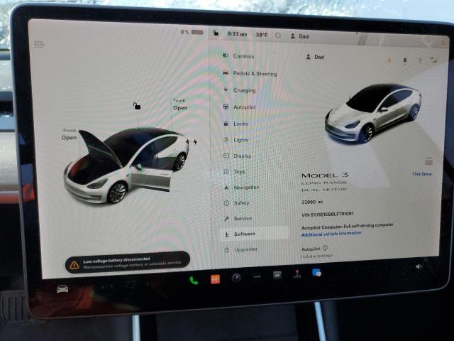 Photo 9 from auction – 2020 TESLA MODEL 3 with VIN 5YJ3E1EB8LF791091