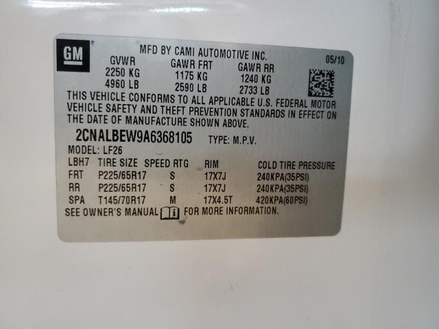 Photo 14 from auction – 2010 CHEVROLET EQUINOX LS with VIN 2CNALBEW9A6368105