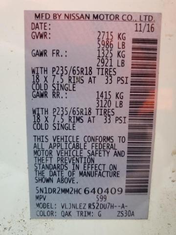 Photo 14 from auction – 2017 NISSAN PATHFINDER with VIN 5N1DR2MM2HC640409