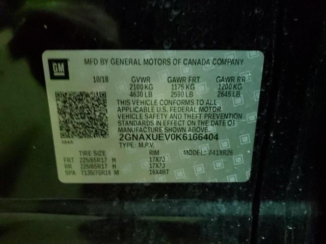 Photo 14 from auction – 2019 CHEVROLET EQUINOX LT with VIN 2GNAXUEV0K6166404
