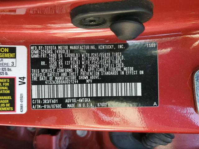 Photo 14 from auction – 2010 TOYOTA VENZA with VIN 4T3ZA3BB8AU021244