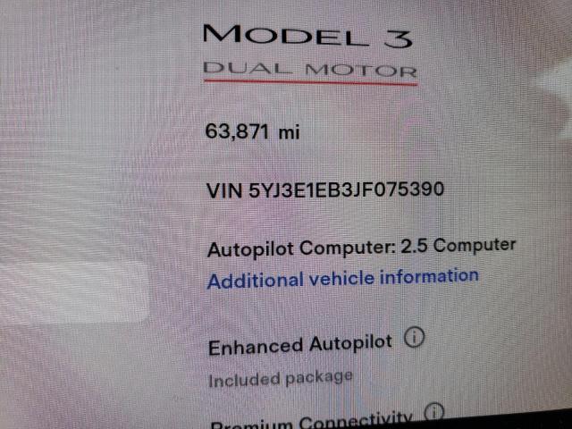 Photo 9 from auction – 2018 TESLA MODEL 3 with VIN 5YJ3E1EB3JF075390