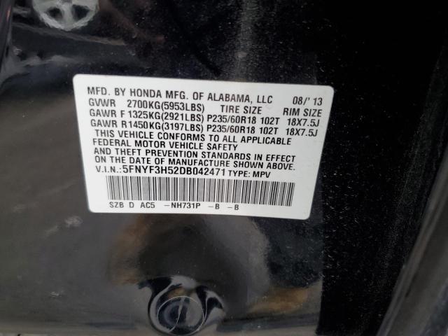 Photo 14 from auction – 2013 HONDA PILOT EXL with VIN 5FNYF3H52DB042471