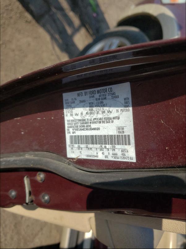 Photo 10 from auction – 2006 FORD EXPLORER E with VIN 1FMEU64E36UB49020