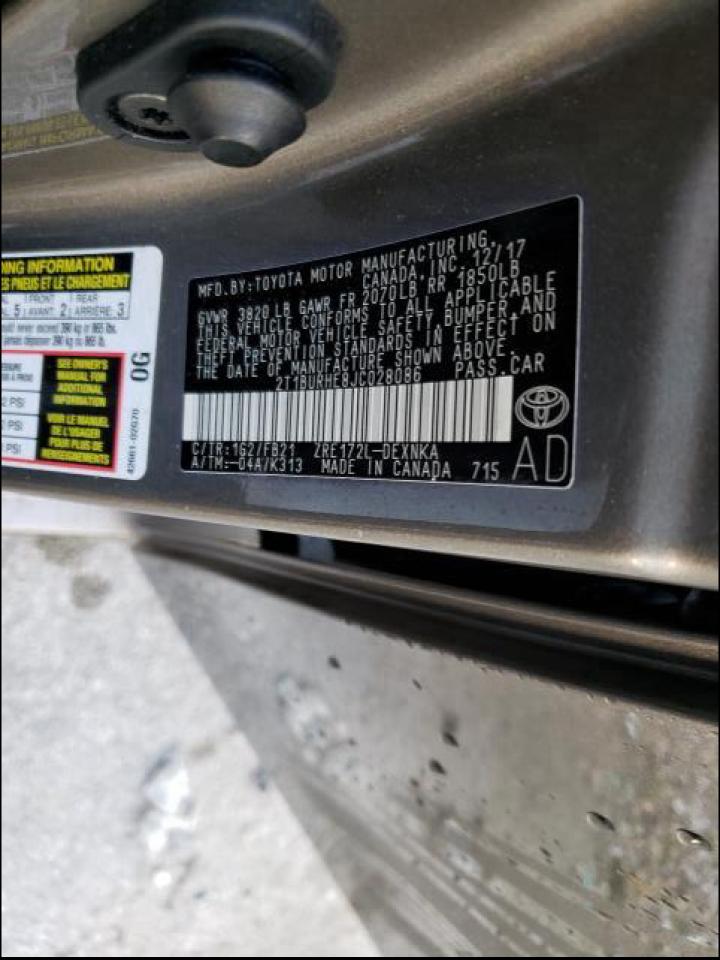 Photo 10 from auction – 2018 TOYOTA COROLLA L with VIN 2T1BURHE8JC028086